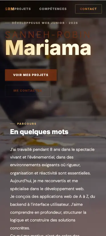 Capture d’écran du portfolio